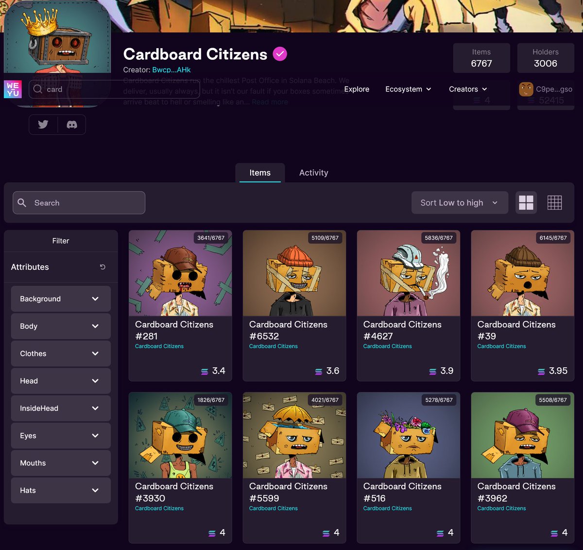 <a href="/SkooJay/">Skoo✌️</a> <a href="/CardboardCtzNFT/">Cardboards Citizens Community</a> I am buying and I see that I can get my <a href="/CardboardCtzNFT/">Cardboards Citizens Community</a> from the marketplace at $WEYU <a href="/weyuofficial/">WEYU</a> 
Head on over to: marketplace.weyu.io/collection/car… and get some of these before they "ship-out" to other destinations!
Don't Be Square, Head Over There!