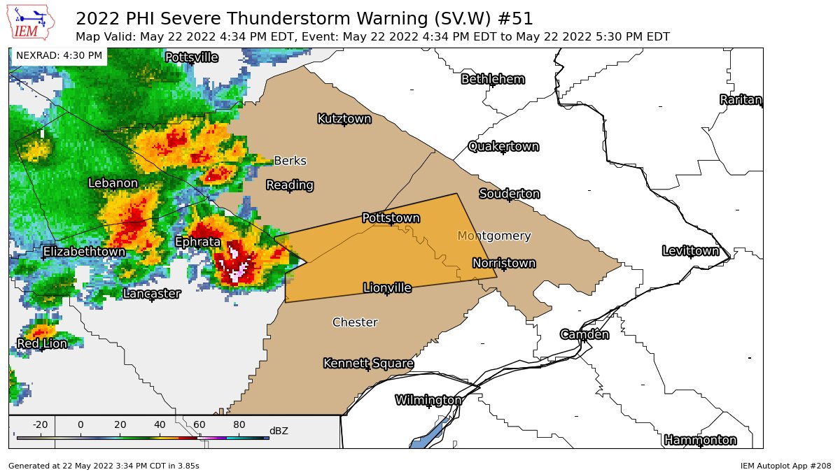 New York Metro Weather on Twitter "PHI issues Severe Thunderstorm