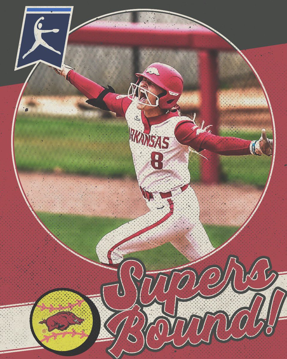 SEC's tweet photo. 🐗 𝑺𝑼𝑷𝑬𝑹𝑺 𝑩𝑶𝑼𝑵𝑫!

@RazorbackSB is headed to the @NCAASoftball Super Regionals!

#SECSB x #RoadToWCWS https://t.co/OVdOdljk8x