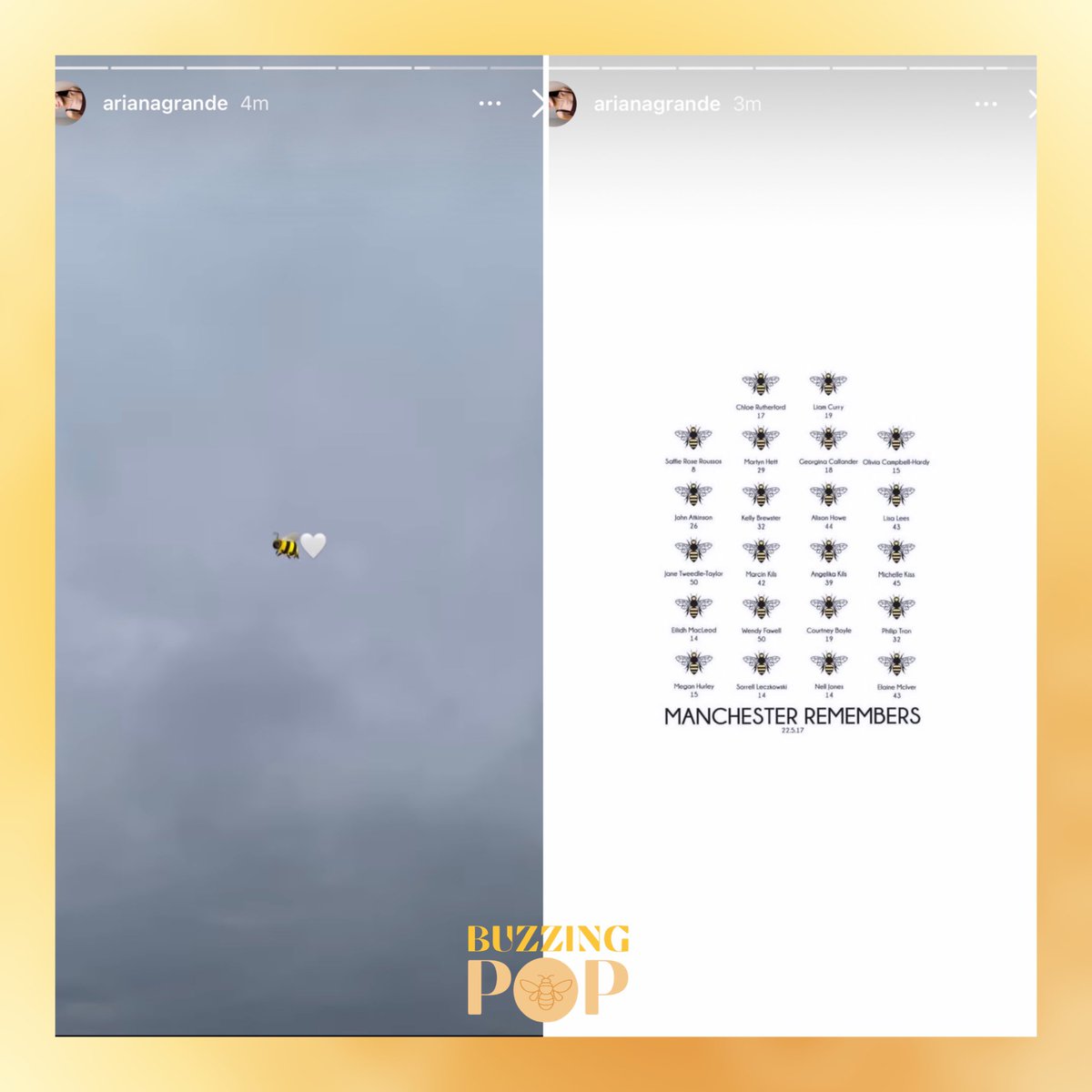 Ariana Grande honors the victims of the Manchester attack on fifth anniversary. 🐝