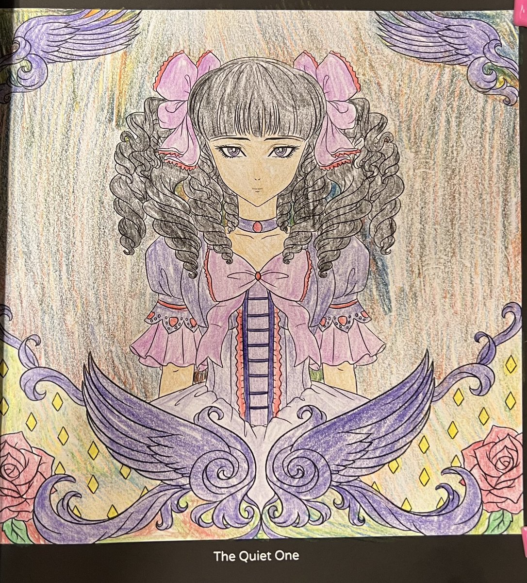 RAQSkylar6's tweet image. I’m coloring this yesterday. I’m also coloring the background with my rainbow coloring pencils. #digitalart #digitalcoloringbook #coloringbook #meiyuart #art #myart