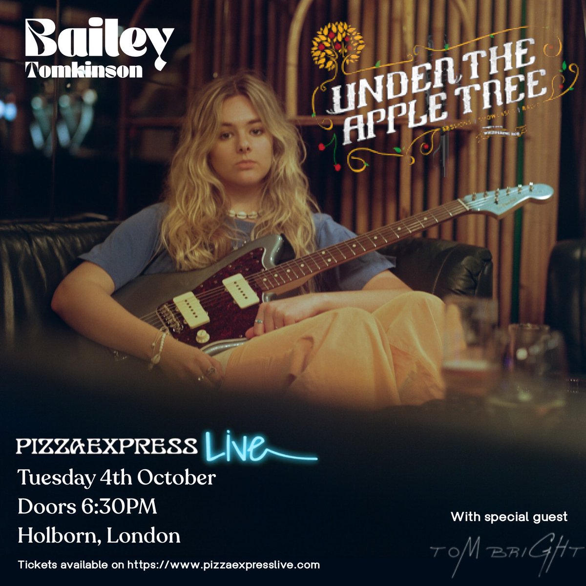 Very excited to announce the boys and I will be performing at <a href="/pizzajazzclub/">PizzaExpress Live</a> this October with the wonderful <a href="/UTATLive/">Under The Apple Tree Live Events</a> <a href="/WhisperingBob/">Bob Harris 💙</a> and alongside <a href="/tombrightmusic/">Tom Bright</a> ! tickets are available now! 

TICKETS: pizzaexpresslive.com/whats-on/baile…

#utat #london #band