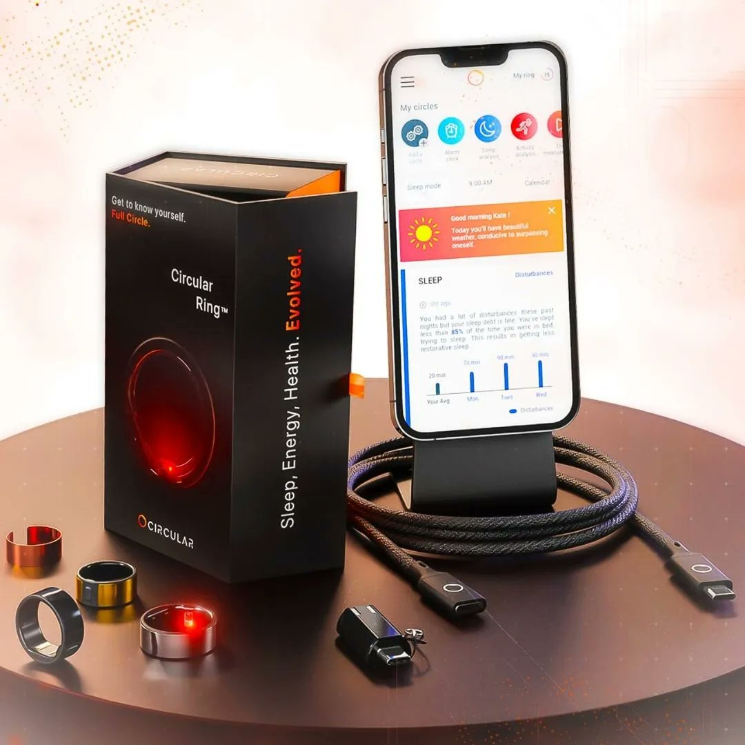 circularing's tweet photo. π¦ So what's in the box exactly? π¦
Here's an overview of the products that you receive when you get the ring! π₯³
The included companion app, the portable charger, and the ring of course!
What do you think? π€©
#circularing #circularring #wearable #smartring #biohacker https://t.co/3dIoPkj2Fs