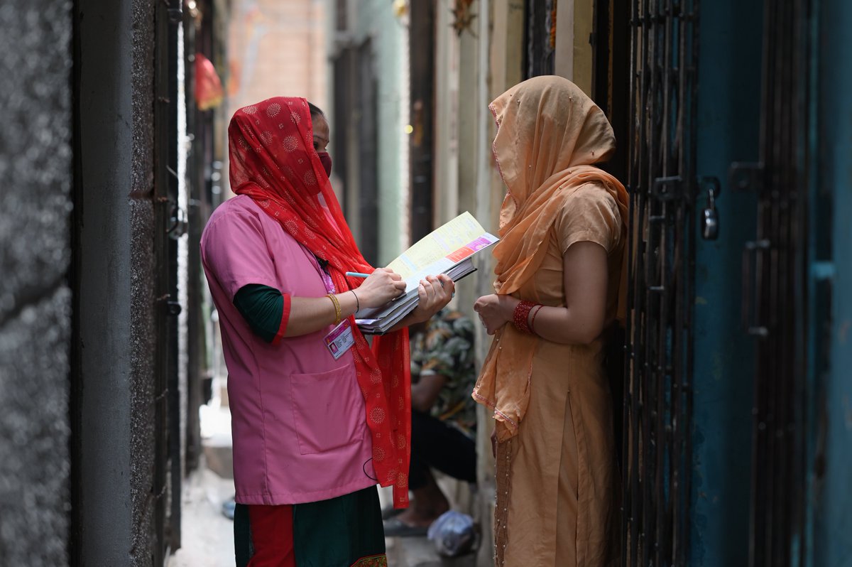 The Accredited Social Health Activist Workers (ASHA) are more than 1 million female volunteers in #India, honored for their crucial role in linking the community with the health system and ensuring that those living in rural poverty can access primary health care services #WHA75