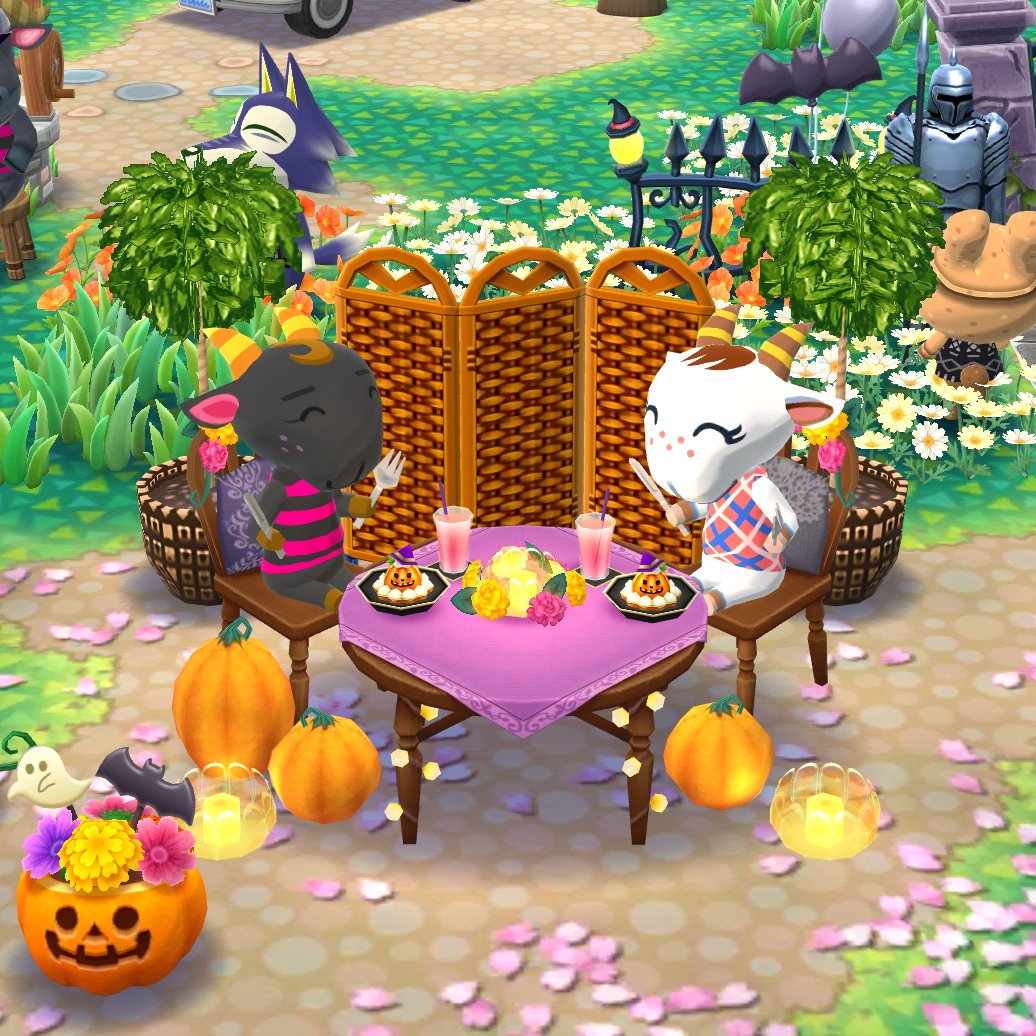 SecretLeeMe's tweet photo. I just got Nan in my campsite, so of course I had to add Chevre too... and they immediately went on a lil date 😍🍮🍹#ACPC #AnimalCrossing  #pocketcamp https://t.co/jAZmnxQSvy