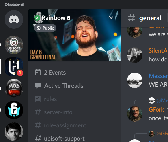 SPDetective's tweet photo. @INTERRO I made sure to add this to the server banner on the Official R6 Discord server. Just for you. 😂 https://t.co/mU5ub6Xd1q
