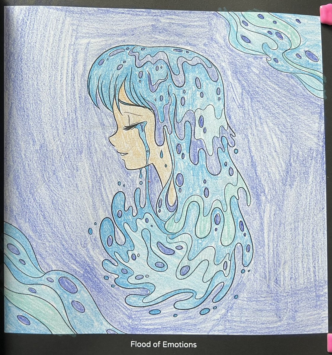 RAQSkylar6's tweet image. I’m coloring this page because it’s reminds me of I’m in the lake of emotions that times. #digitalart #digitalcoloringbook #coloringbook #meiyuart #art #myart