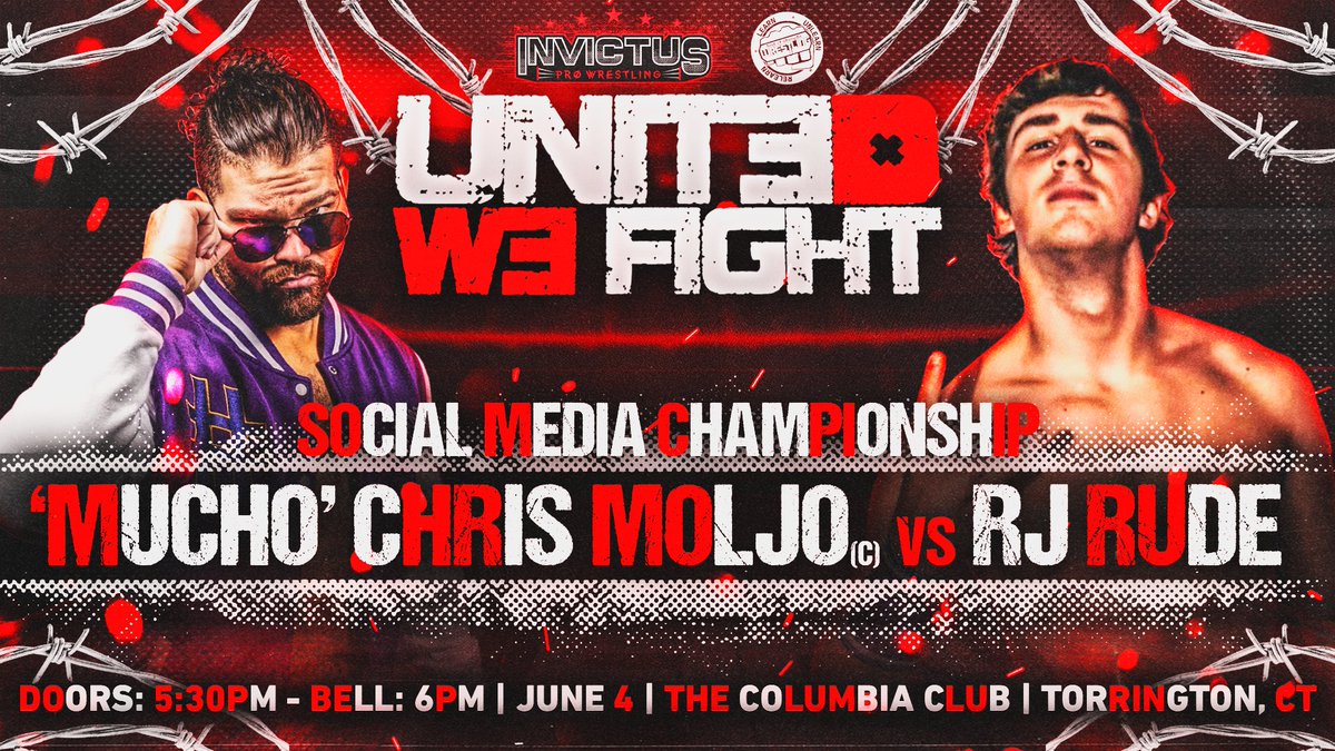 INVICTUSProWre1's tweet photo. After winning the 8 City Open @RJRudeWrastles declared his shot for the Social Media Championship. On 6/4 at #UnitedWeFight RJ gets his title match against @MuchoMoljo in what could be his toughest challenge so far! 

Event info: @toswrestling1
https://t.co/VCYb1yxedz https://t.co/kqI1A2nDtT