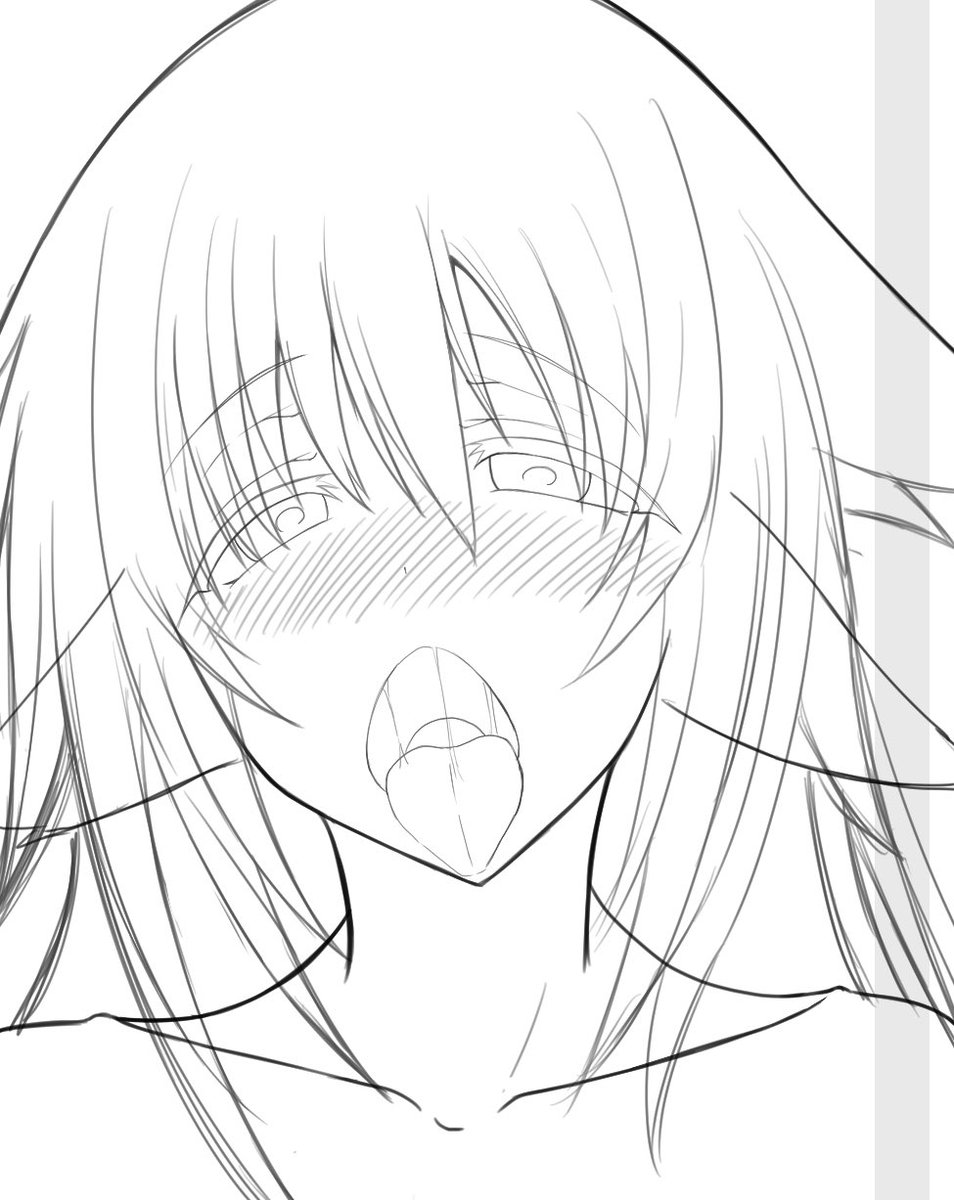 skebの途中、表情はこれでいきます。 