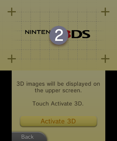 Image of the testing screen for the 3D effect.