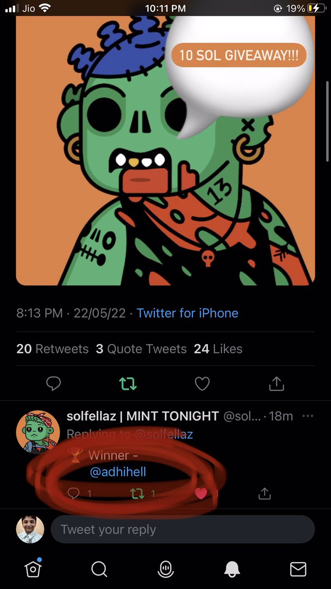 adhihell's tweet photo. woke up to winning 10 sol from @solfellaz giveaway🥰 thank you🥰 https://t.co/m6emdc75Ru