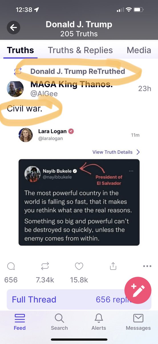 Nothing to see here. Just a former president of the United States sharing a social media post advocating or predicting civil war in the United States. No biggie.
