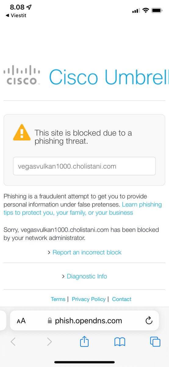 petterij's tweet image. Illan #tietoturvavinkki: vaihda kodin reitittimeen dns-nimipalveluksi #OpenDNS - saat samalla Ciscon Umbrella-suojauksen, joka esti kokeillessani mm. Flubotin käyttämän sivun avautumisen. Osoitteet ovat 208.67.222.222 ja 208.67.222.220. #tietoturva #nimipalvelu #DNS