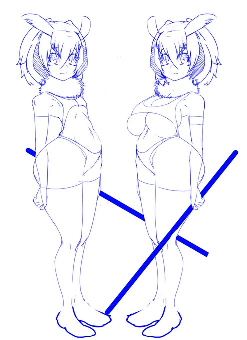 次の絵の下書きとりあえず
助手は脱ぐとすごいらしいからね 