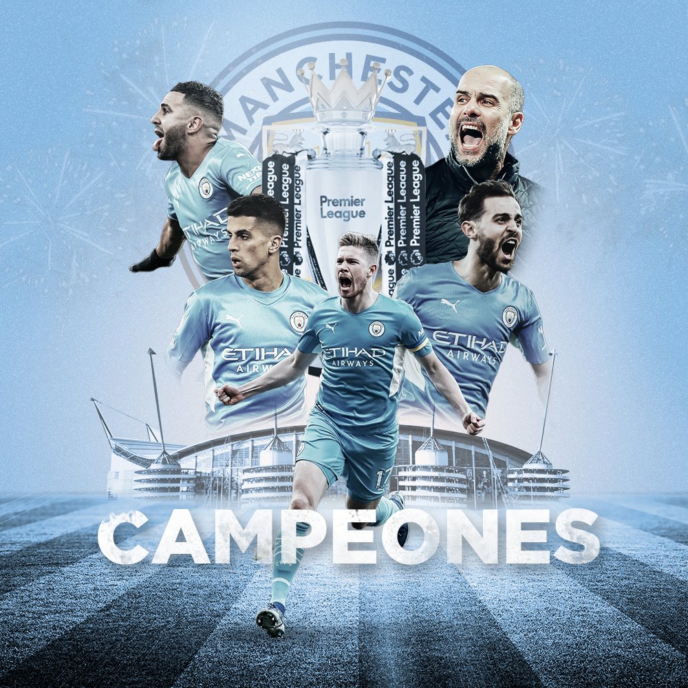 Invictos Twitter: "¡¡MANCHESTER CITY ES CAMPEÓN DE LA PREMIER LEAGUE 2021/22!! ¡¡REMONTADA Y CIERRE DE LOCURA!! ¡¡LE GANARON LA CARRERA AL LIVERPOOL DE KLOPP!! ¡¡SON 4 TÍTULOS DE PREMIER LEAGUE EN