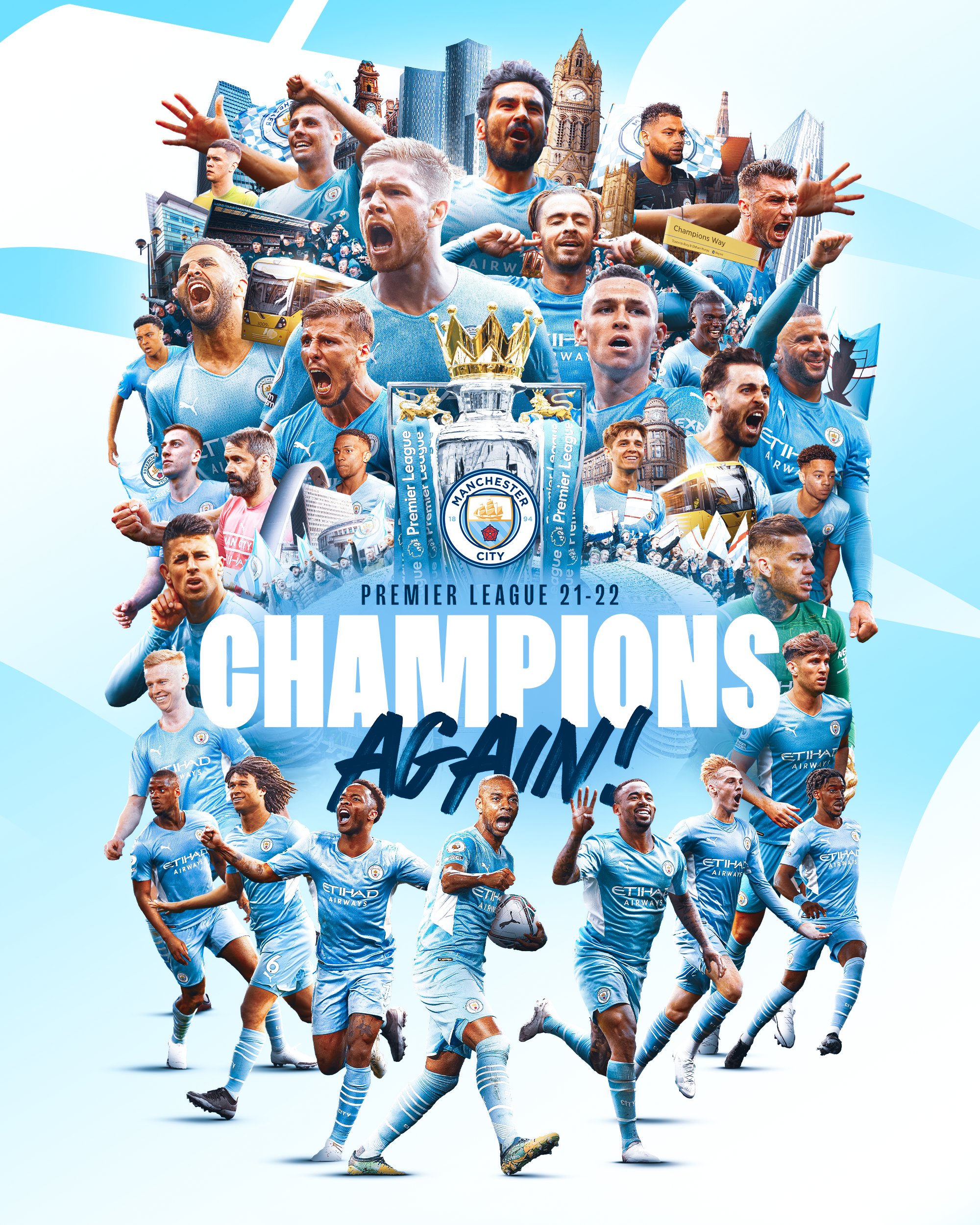 modtage justering dejligt at møde dig Manchester City on Twitter: "Premier League Champions 21/22!!! 🏆💙  https://t.co/FzOuKblPZd" / Twitter