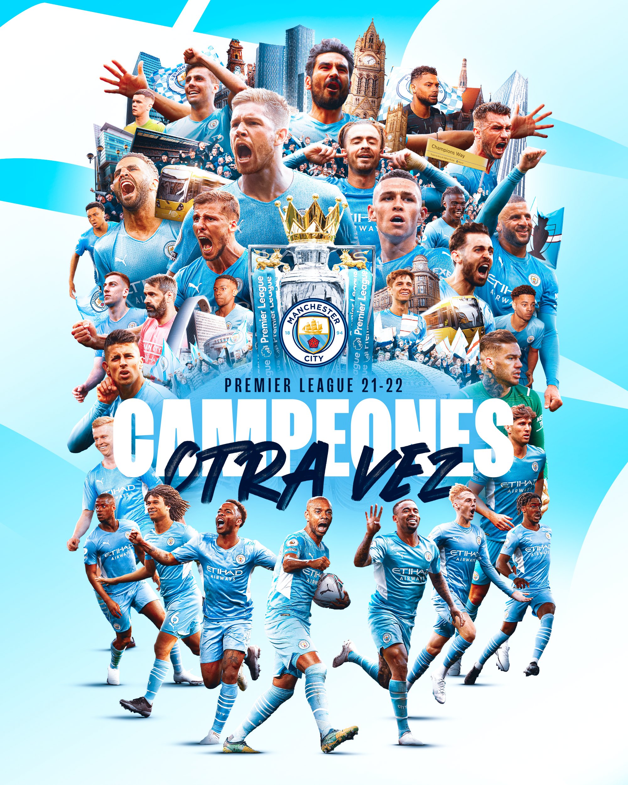 Manchester on Twitter: "¡SOMOS CAMPEONES DE LA PREMIER 2021-2022! 🏆💙 https://t.co/I041ekygIR" / Twitter