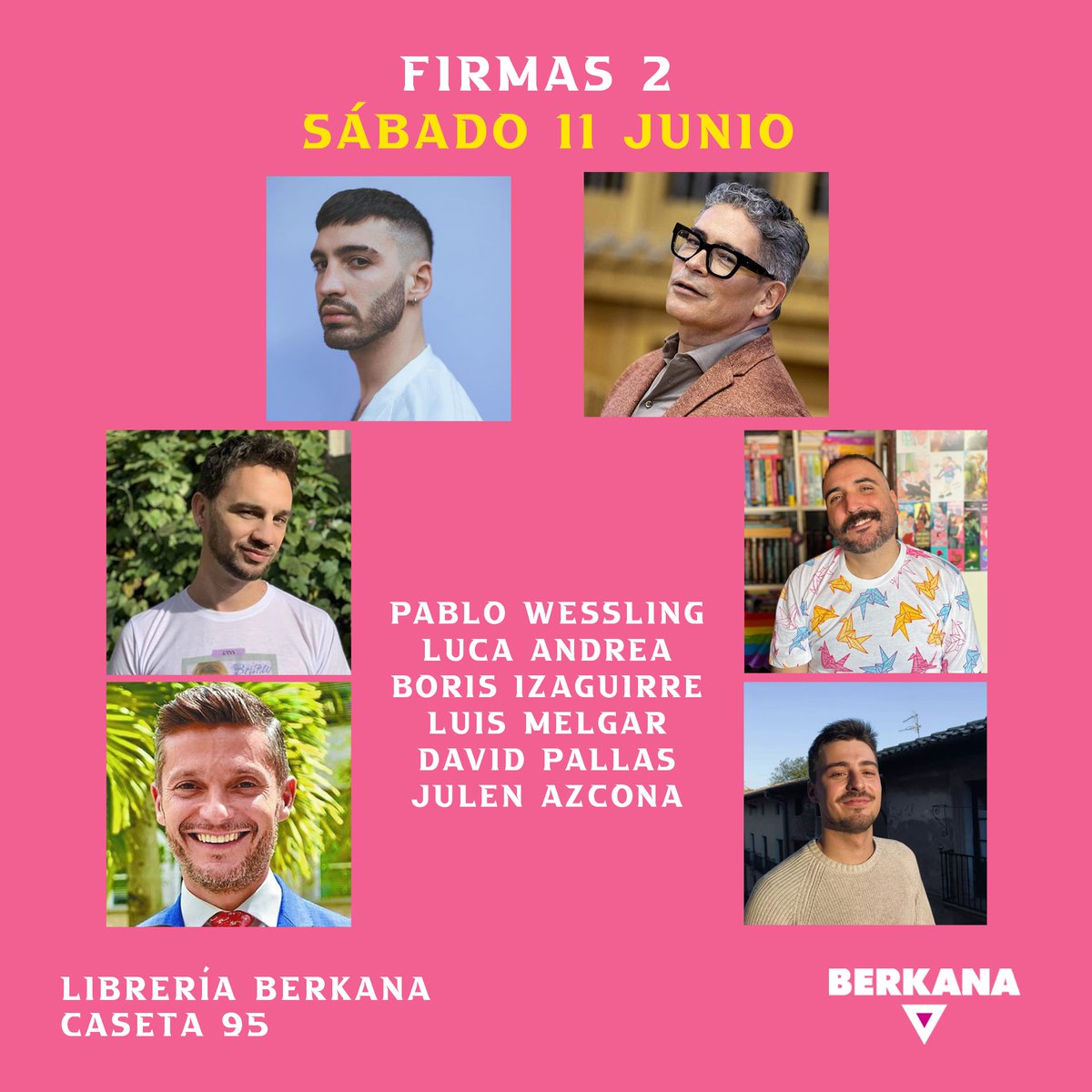 🏳️‍🌈Sábado 11 de junio🌳

El último sábado recibiremos a <a href="/sonia_lasa/">Sonia Lasa Escritora</a>, <a href="/Xavier_Miralles/">Xavier Miralles</a>, <a href="/ramonmartz/">💐 Ramón Martínez 🌾</a>, @oscarhercam, Luca Andrea, <a href="/PabloWessling/">Pablo Wessling 🏳️‍🌈</a>, <a href="/Borisizaguirre/">Boris Izaguirre</a>, <a href="/lmelgarvalero/">Luis Melgar Valero</a>, <a href="/davidliepoulain/">🏳️‍🌈🏳️‍⚧️ David Pallás Gozalo #ElPlumas</a> y <a href="/julenazcona/">Julen Azcona</a> 📚

😍En los tuits de abajo podéis ver el horario de cada firma👇