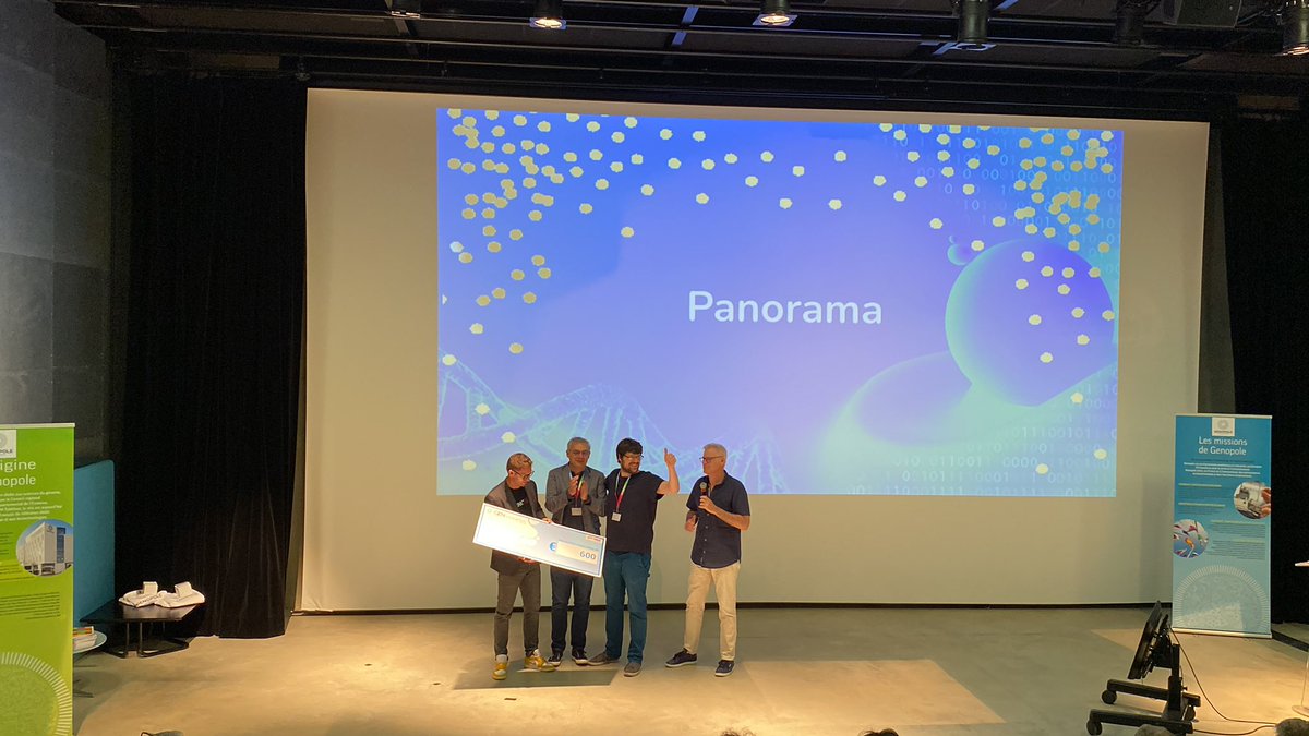 TelecomSudParis's tweet photo. [#D4Gen] Les vainqueurs du 1er #hackathon #D4GEN sont l'équipe ChromoTouch portée par @institutpasteur. Bravo aussi au projet Gards porté par @CHSF91 pour sa 2e place et à l'équipe Panorama pour sa 3e place. @Genopole @UnivEvry @ENSIIE @sup_recherche @grandparissud @iledefrance https://t.co/QzBryRg874