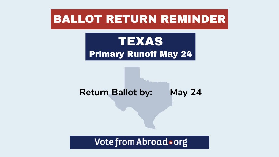 demsabroadbe's tweet photo. 🌵Hey all you #Texans abroad!
Time to vote! You have to use 🐌mail to return your #AbsenteeBallot, so don't wait!
It must be postmarked by May 24th & received by May 31st.
@vfaglobal #txprimary #Overseasvoters #Txrunoff #TexasElections #TxElections @TXabroad @StatesAbroad https://t.co/6A2Xt7sS6H
