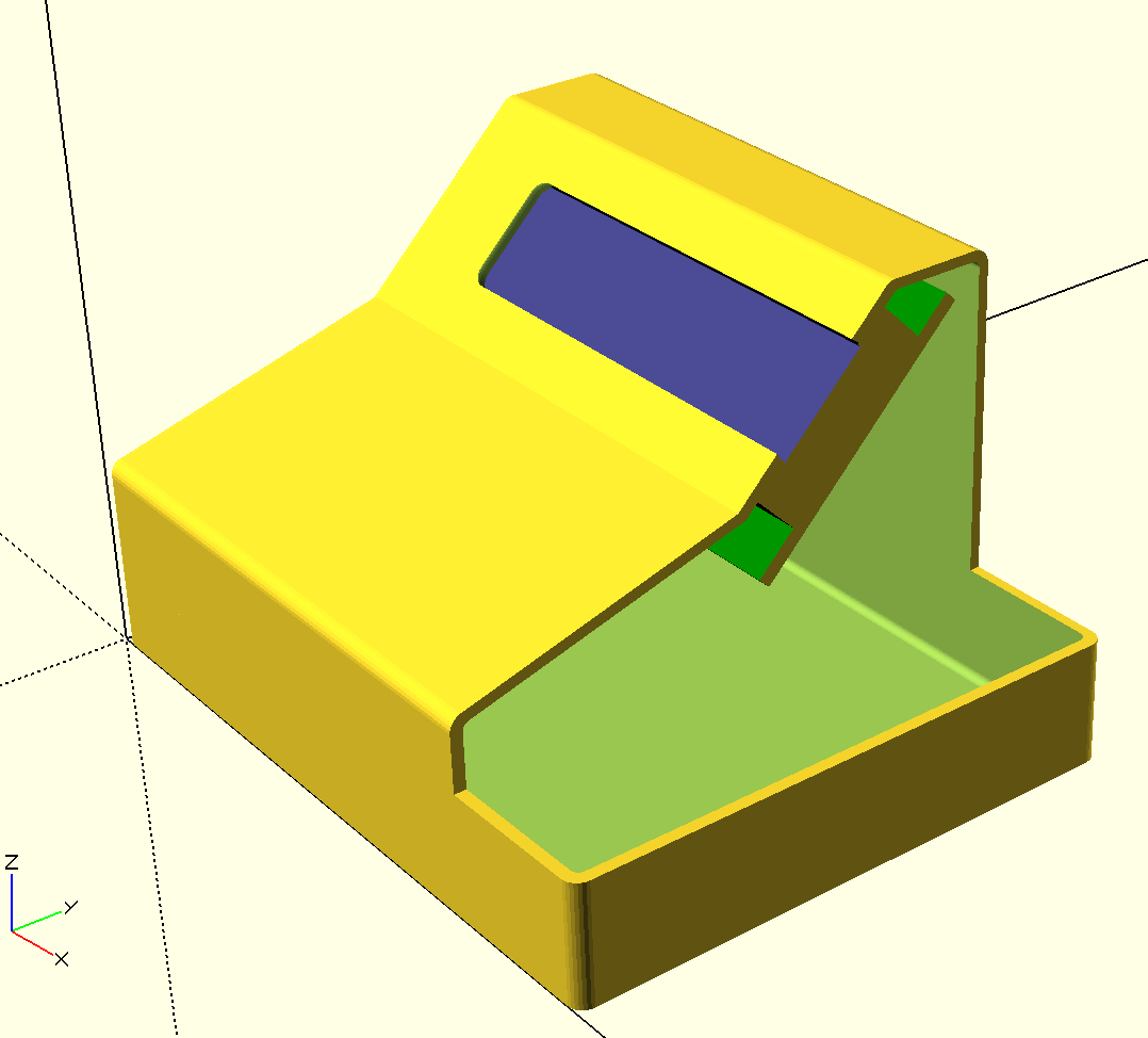 rcarmo's tweet image. Redesigning my #MiniDexed case using @openscad hulls:
