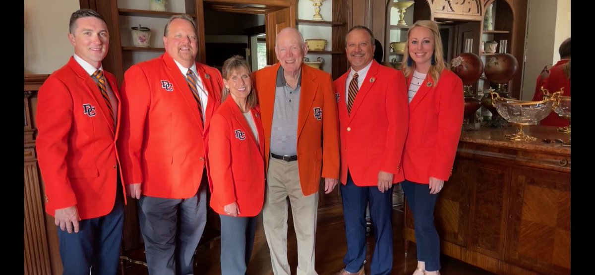 Got a great opportunity before graduation Friday night to visit the guy that started it all on the Hill. George Caudill joined us for a picture in his orange jacket from way back!  What a legacy he started. We are still trying to Carry The Torch the way he did!
#CarryTheTorch