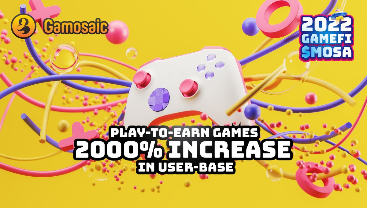 gamosaic's tweet photo. Play-to-earn games 2000% increase in user-base. https://t.co/RPjSqZkX8S