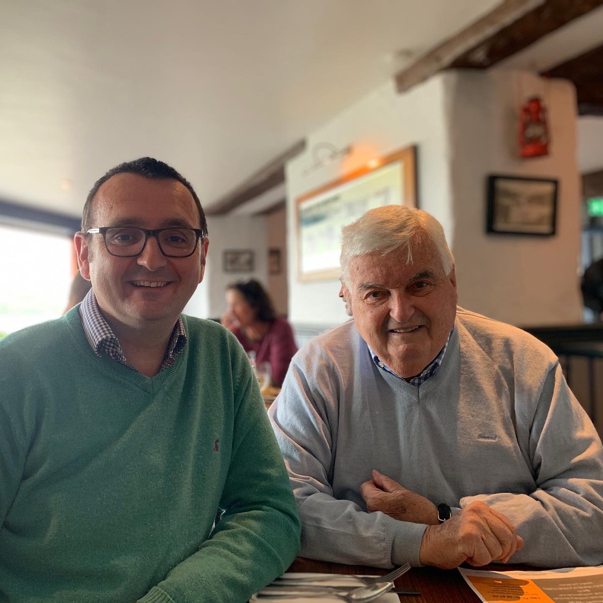 MrLloydJames's tweet photo. Happy 85th birthday to my dad, Roddy. 🥳
Massive lunch, at what i knew as the Webley, as my late grandmother would have said “a feed” 👀 
That being said my mum and dad then polished off trifle and chocolate cake when we got back at home. 🙄

#outout #noteatingforaweek https://t.co/HRhHOHmjaQ