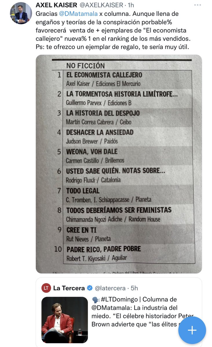 CsarRA5's tweet photo. @Worges @latercera @DMatamala @AXELKAISER La media reventa de Axel a Matamala…oh wait,  oooh espera… no fue así 🤣 https://t.co/GuLGTDH5Ol