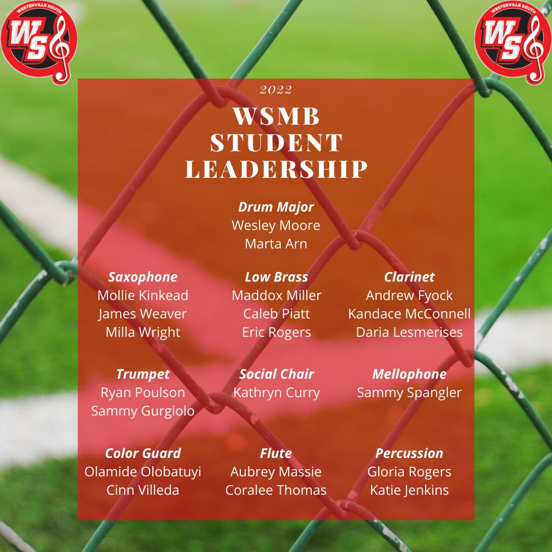 WSBands's tweet photo. Dear Band Family,
The WSMB Student Leadership Interview committee is pleased to announce our 2022 Student Leadership Team!
#studentleadership #GoCats #WSMB #marchingband https://t.co/OO8NNScRWD
