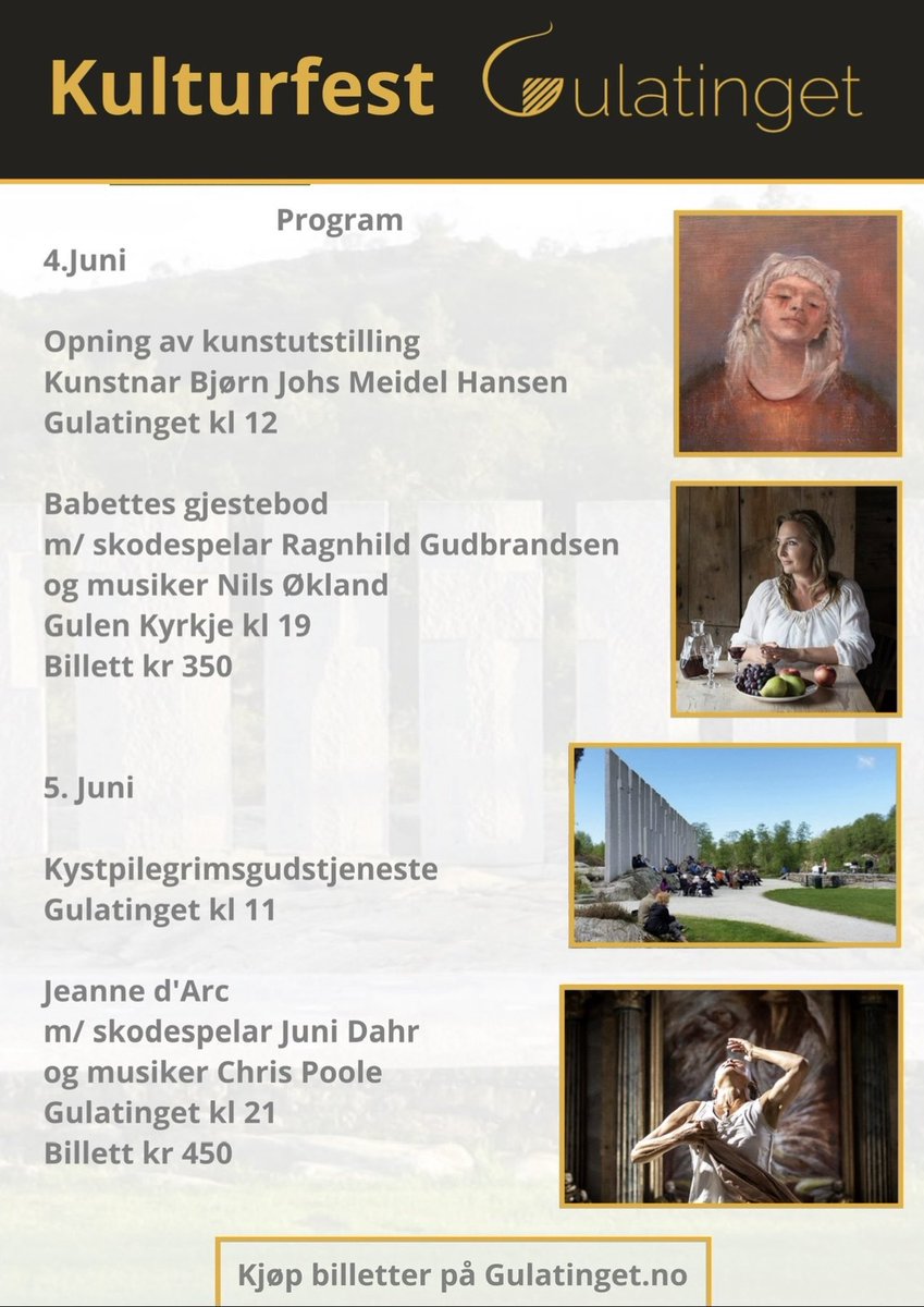 meidelhansen's tweet photo. Velkommen til kulturfest på Gulatinget i pinsen 4-5 juni. Ei ære å få stille ut på den historiske plassen. https://t.co/XUUBs9iPQ0
