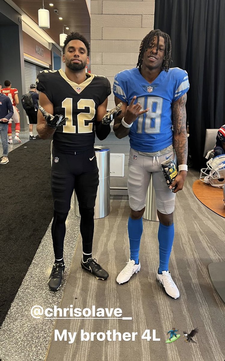 PFF's tweet photo. Chris Olave x Jameson Williams ⚜️🦁

(📸 @bigsgjamo) https://t.co/mIIjucH2M5