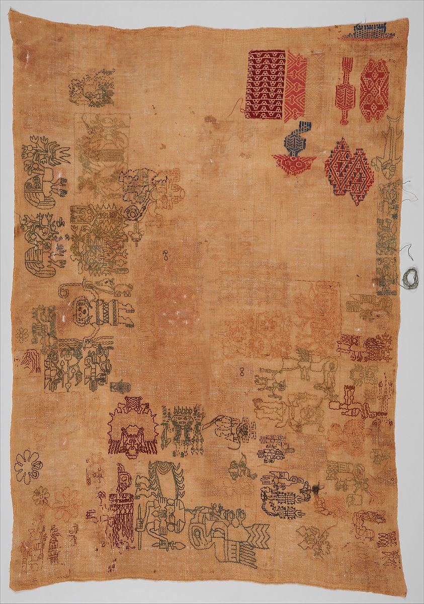 IsabellaRosner's tweet photo. Been thinking about this, the earliest known sampler, which was stitched in Peru in the 2nd century BCE (more than 2,000 years ago!!) and is now in the @metmuseum. I so enjoy this evidence that, in embroidery, practice has always made perfect https://t.co/bhFRMmU841