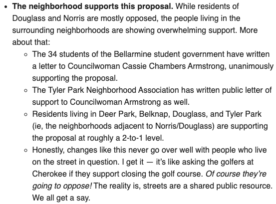 Streets4Peeps's tweet image. A few notes on our Norris/Douglass proposal:
1) There's plenty of parking!
2) The neighborhood supports this plan!
3) Everyone agrees speeding is an issue!

More details here:
mailchi.mp/b8e6ede5ab53/a…