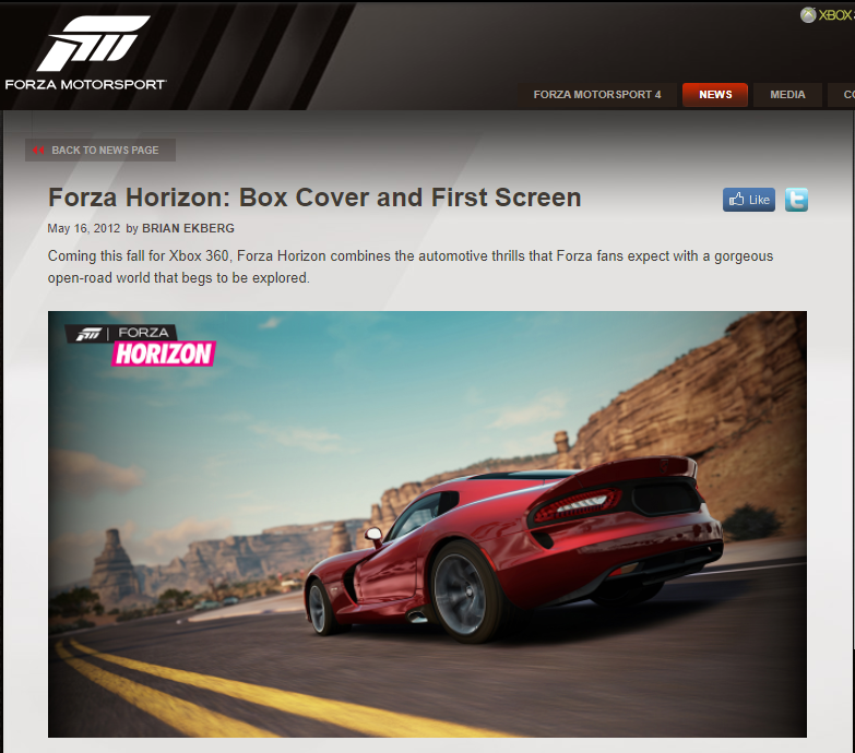 manteomax's tweet photo. #ForzaFlashback 10 years ago to May 16, 2012: The #ForzaHorzon box cover art was unveiled, featuring the 2013 Viper GTS as the hero car: https://t.co/egIAYlk6Ad