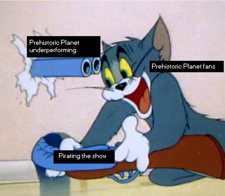 RexPaddock's tweet photo. Please support #PrehistoricPlanet and it’s crew and contributors by not pirating it! You want more of these right? https://t.co/eM2LNnHSVw