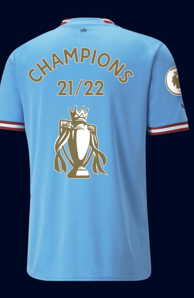 Come on <a href="/ManCity/">Manchester City</a>, we want the 21-22 kit with champions printing, not next years kit FFS!