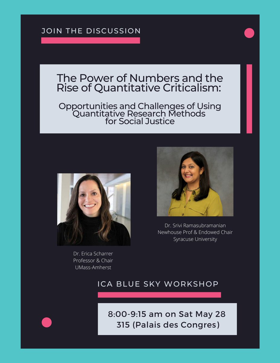 For those attending 
@icahdq join us on Saturday (not Fri) at 8 am in Room 315 to learn about #quantcrit #powerofnumbers and #researchmethods for #socialjustice #datajustice