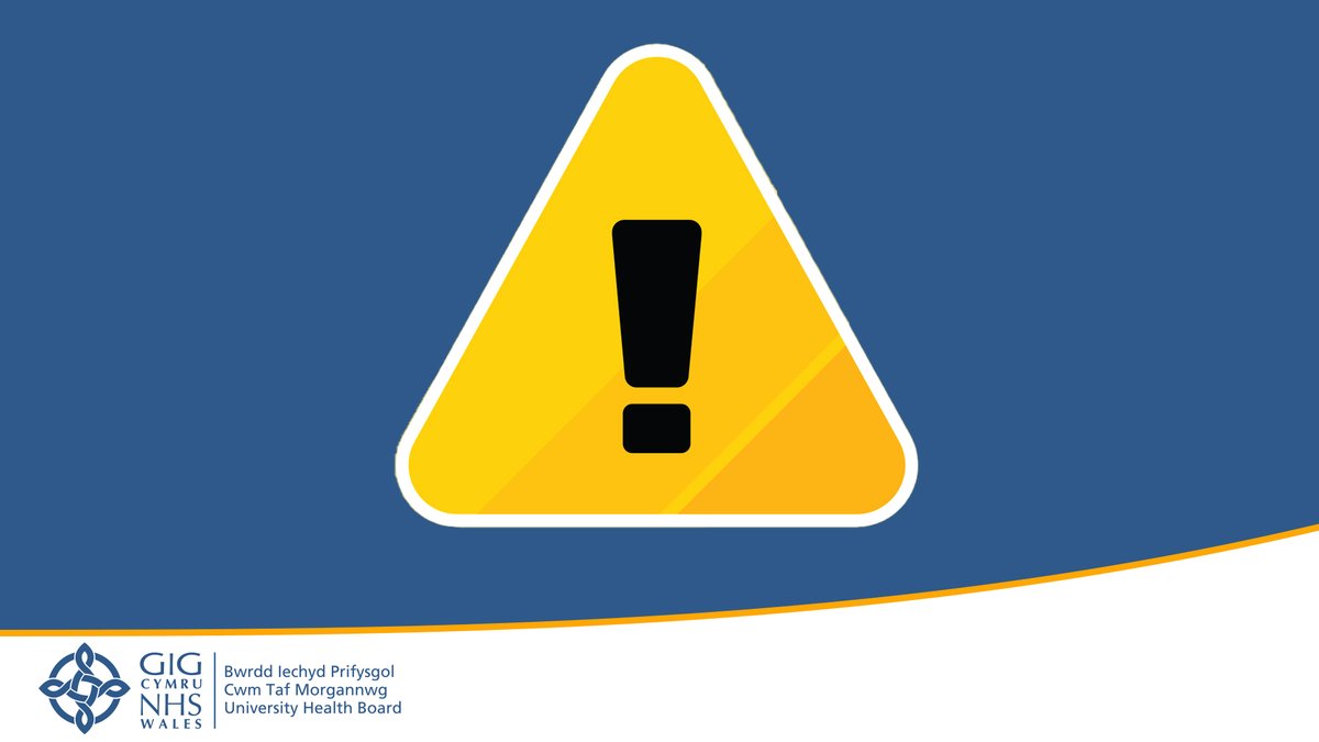 IMPORTANT ANNOUNCEMENT!

All three of our Emergency Departments are very busy at the moment. Please only attend if absolutely necessary in a serious or life-threatening emergency

Use 111.wales.nhs.uk as your first port of call before attending the emergency  department