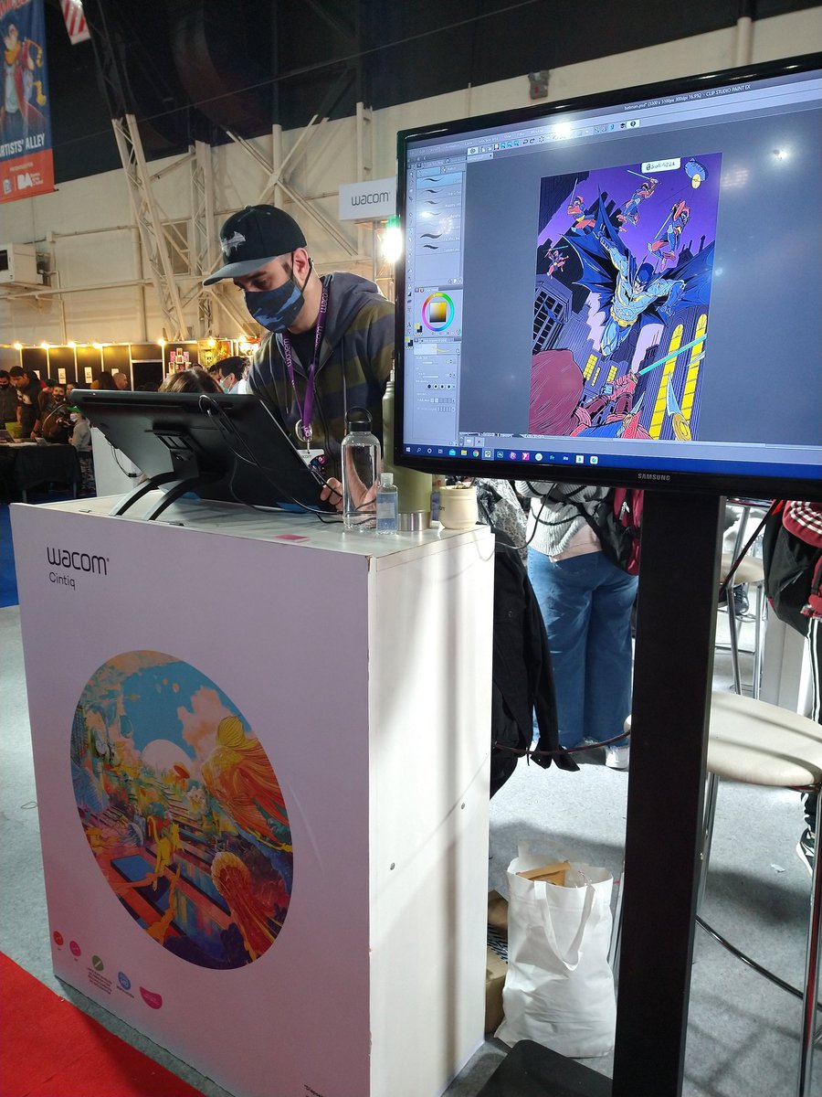 ShuriPizza's tweet photo. Siempre es hermoso participar como artista de @wacom_ar , muchas gracias por invitarnos a dibujar en la hermosa #cintiq22 en la @ArgenComicCon https://t.co/4ojd0Ad4lL