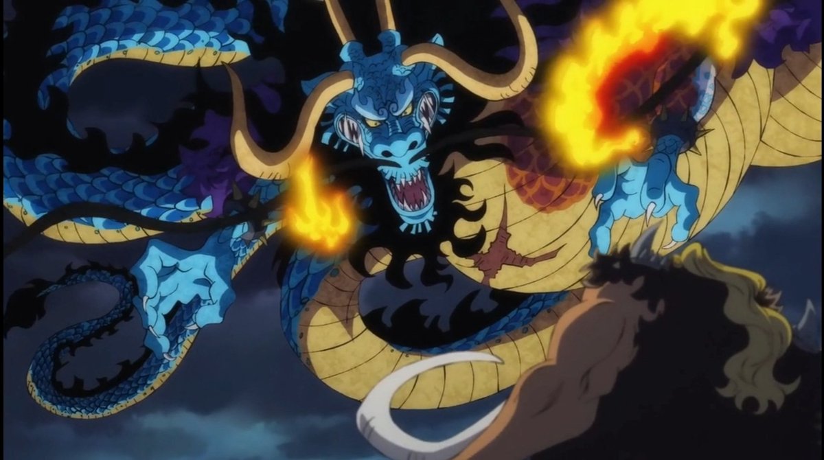 AnthonyXVoff's tweet photo. 🚨🚨L'Empereur Kaido vient de se transformer en Dragon géant !!!!!
Il me rappelle Slifer le dragon du ciel mais en plus terrifiant...
Il a interrompu le combat de Jack contre Shutenmaru pour lui dire de retrouver Luffy, Trafalgar Law, Roronoa Zoro etc...
#ONEPIECE #ONEPIECE912 https://t.co/MXBEz093mC