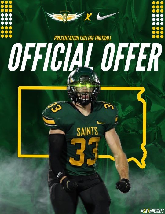 Fantastic morning and which after a great conversation with Coach Brassillio  I received my first offer to <a href="/PCSaintFootball/">Presentation Football</a> thank you <a href="/ryanfreeman1111/">Ryan Freeman</a> <a href="/coachfreemancv/">CV Football</a> for being there every step the of way.