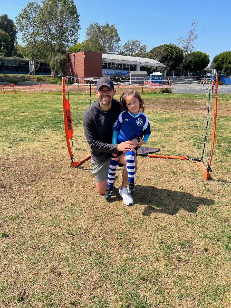 Waited till her last game of the season to score her first goal (may or may not have used her hand to set it up) ..

No VAR so goal stood 😋

Bagged a brace.. then Ice cream and trophies. 

Thanks AYSO. ☀️ #BlueWave