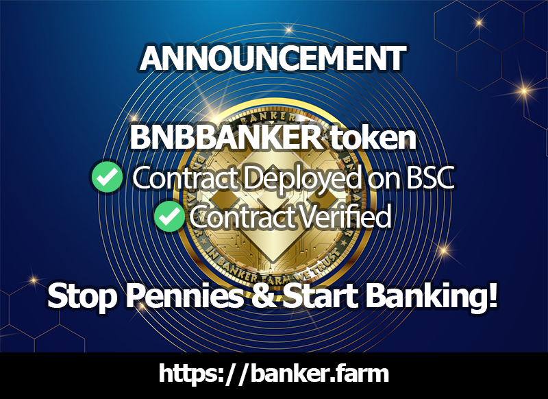 BankerFarm's tweet photo. #BNBBANKER contract deoployed on #BSC &amp; verified. We have now two dApps operational: #BUSD &amp; #BNB #YieldFarming &amp; #Staking Visit: https://t.co/HHq7QYelyC #BNBBANKER #BUSDBANKER #passiveincomecrypto #investingnetworkmarketing #cryptodraws #cryptobuzz #cryptoaffiliate #altcoinsvip https://t.co/APpr5nsDUl
