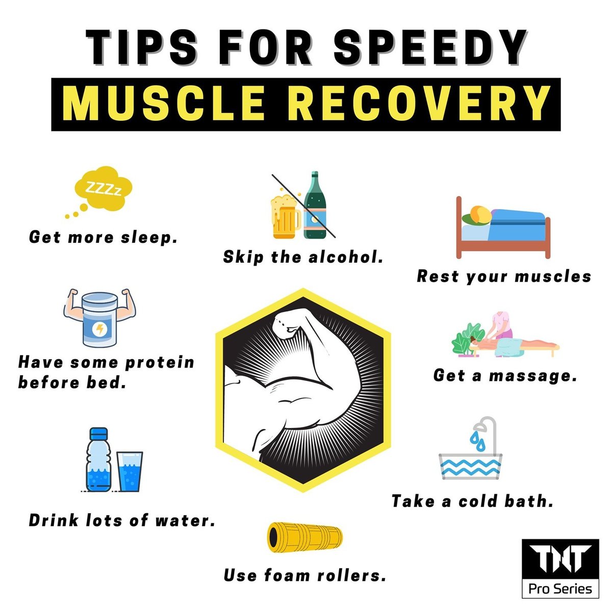 TNTProSeries's tweet photo. Here are some tips for speedy muscle recovery 💪🏻⁠⁠
⁠⁠
After a relatively light workout, your muscles may be able to recover in 24 hours, whereas a more challenging workout might take two to three days.⁠ https://t.co/72Vrmyq0Kx
