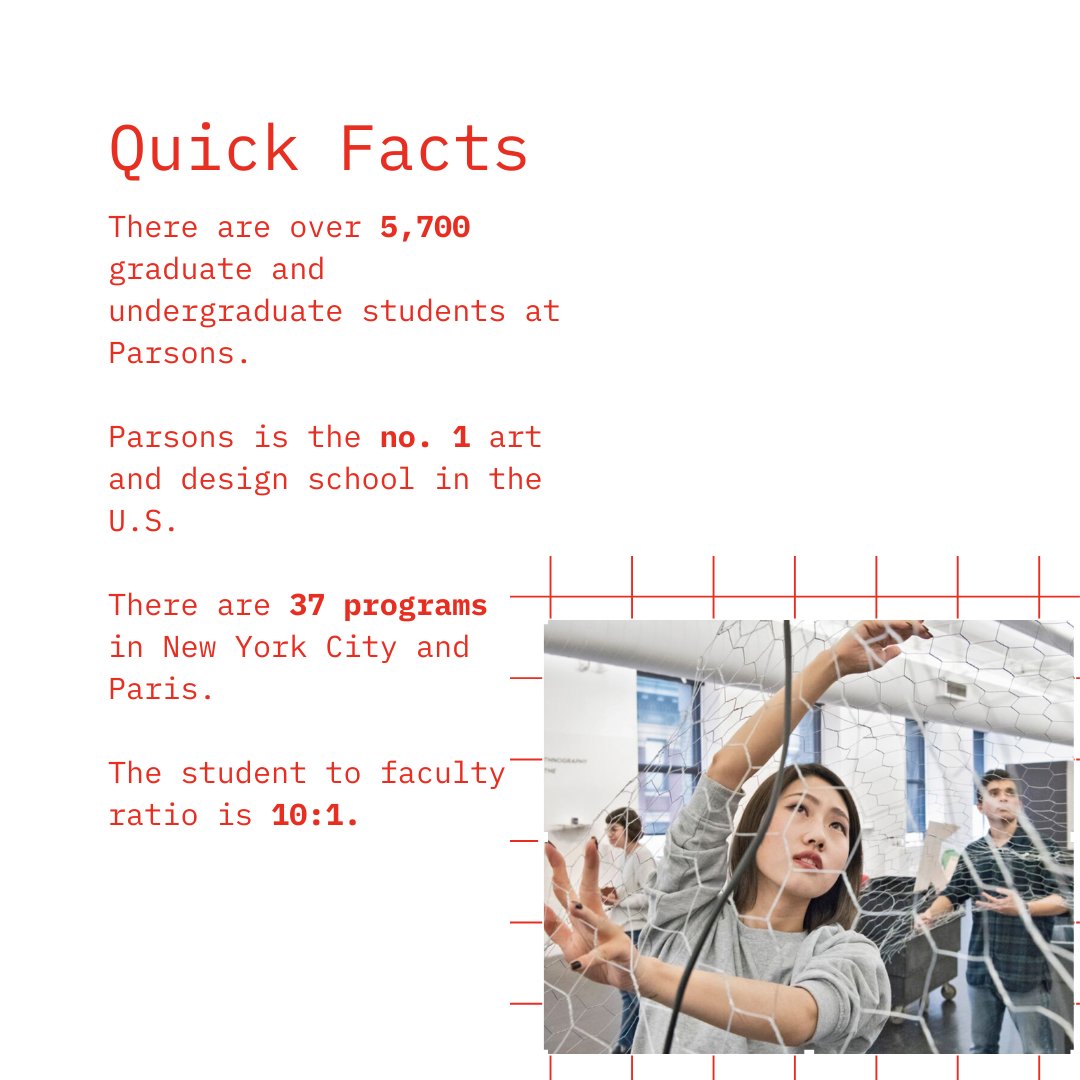 AdmitReality's tweet photo. Our next school profile is the Parsons School of Design within The New School in New York City. This school is perfect for budding designers in any industry — from fashion to future technologies. #collegeadmissions #mfa #bfa #design https://t.co/cNFqeIv9uU