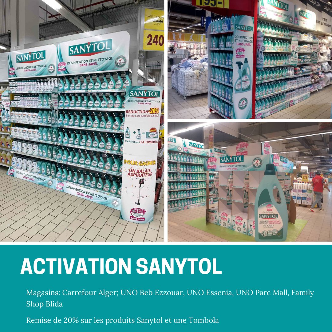 NumericD_DZ's tweet photo. Activation / Animation Sanytol 
Théâtralisation en Carton et habillage Linéaire en Forex
#PLV #Design #NumericDesign #DZ #Algeria #Algérie #UNOEssenia #ParcMallSétif #FamilyShop #CarrefourAlger #UNOBebEzzouar #Promo #Anilmation #Tombola https://t.co/utxdPOL1sY