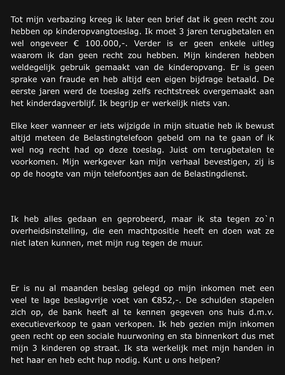 Als je door je e-mail scrolt en mailtjes tegenkomt die je stuurde naar advocatenkantoren en instanties sinds 2015… deze mail uit begin 2018… pijnlijk als je weet dat niemand reageerde op mijn berichten..NIEMAND! #KOTmisdaad