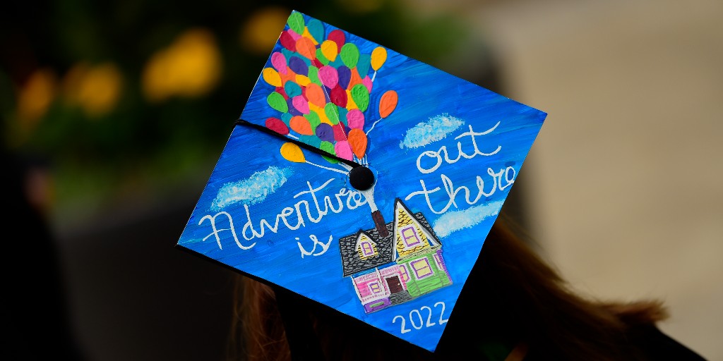 McDanielCollege's tweet photo. Our Class of 2022 graduates went all out with decorating their mortarboards! Here are some that were spotted throughout the weekend! https://t.co/17yBe5XpFd #McDaniel22 https://t.co/A2xGJnge8M