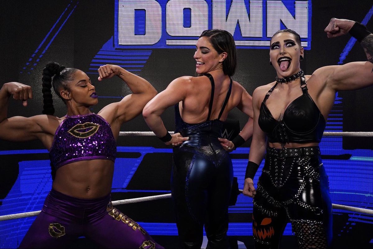 RheaRipley_WWE's tweet photo. We’re taking TF over! 
💋😈👹 https://t.co/bBsohRGFnq